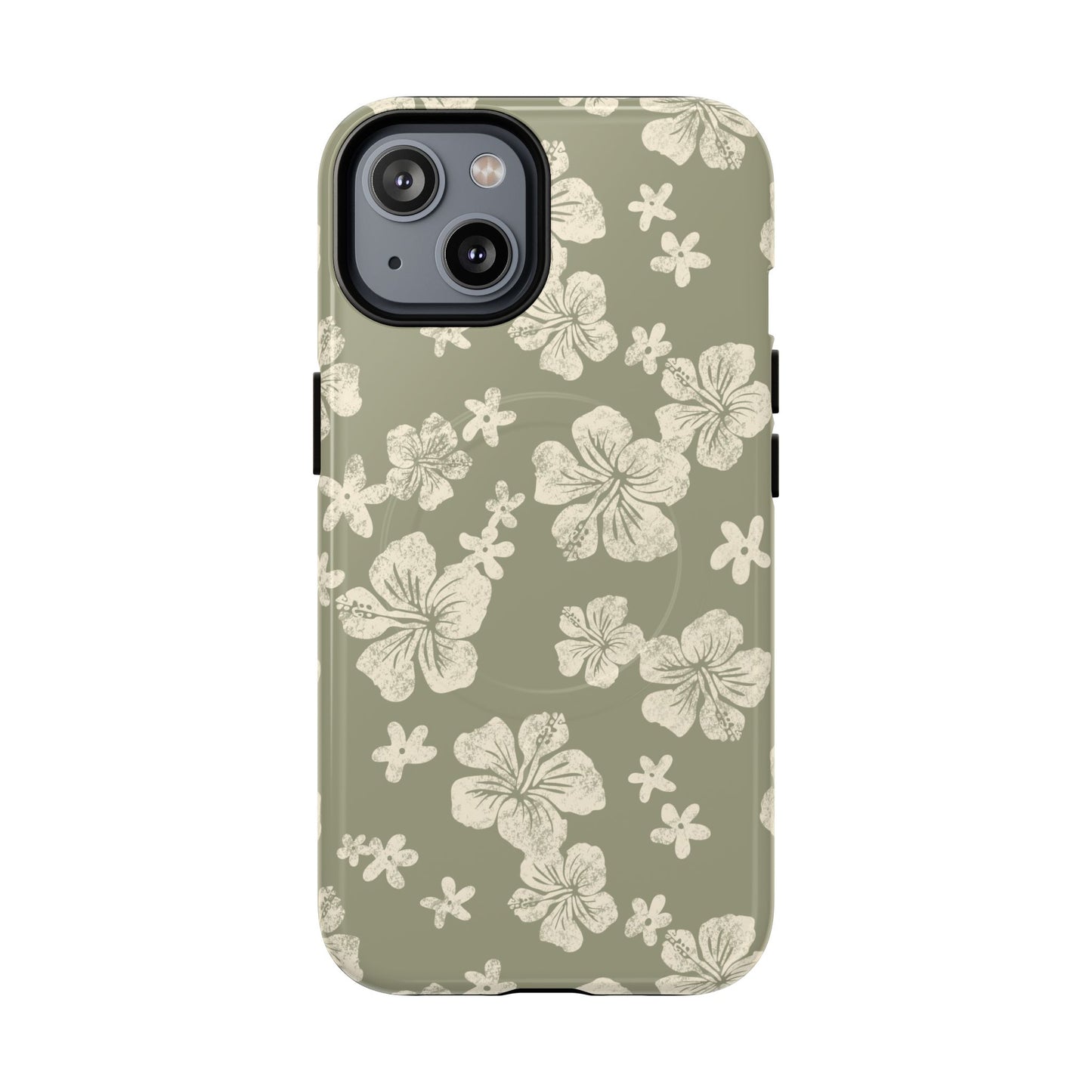 Vintage Hibiscus Phone Case | Floral Tropical Pattern, Matte Magnetic