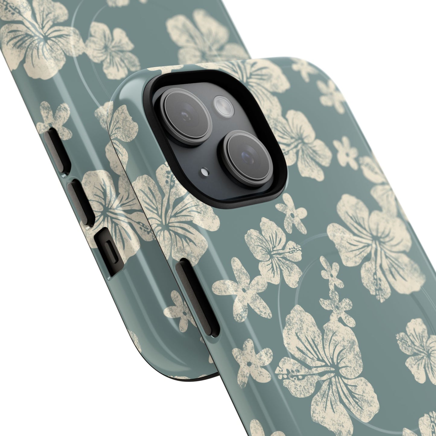 Vintage Hibiscus Phone Case | Floral Tropical Pattern, Matte Magnetic