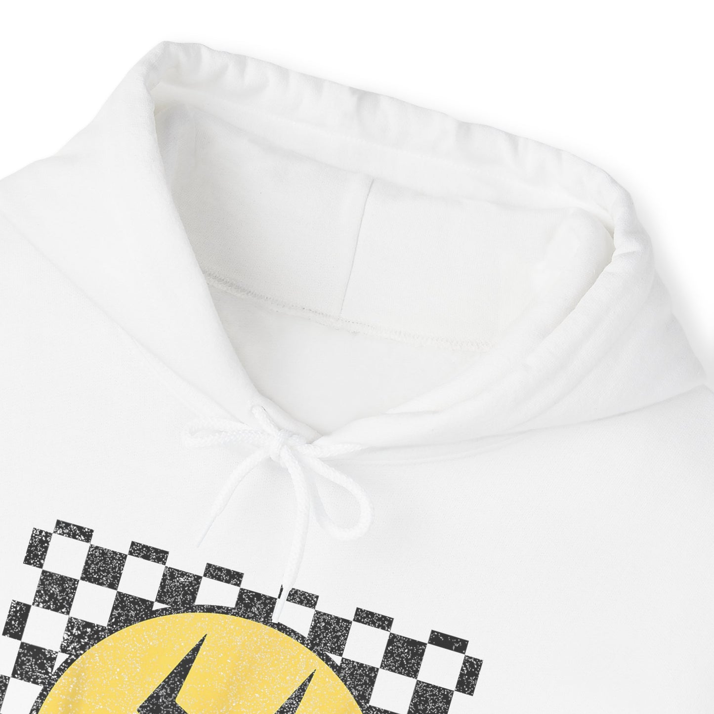 Checkered Smiley Face Hooded Sweatshirt