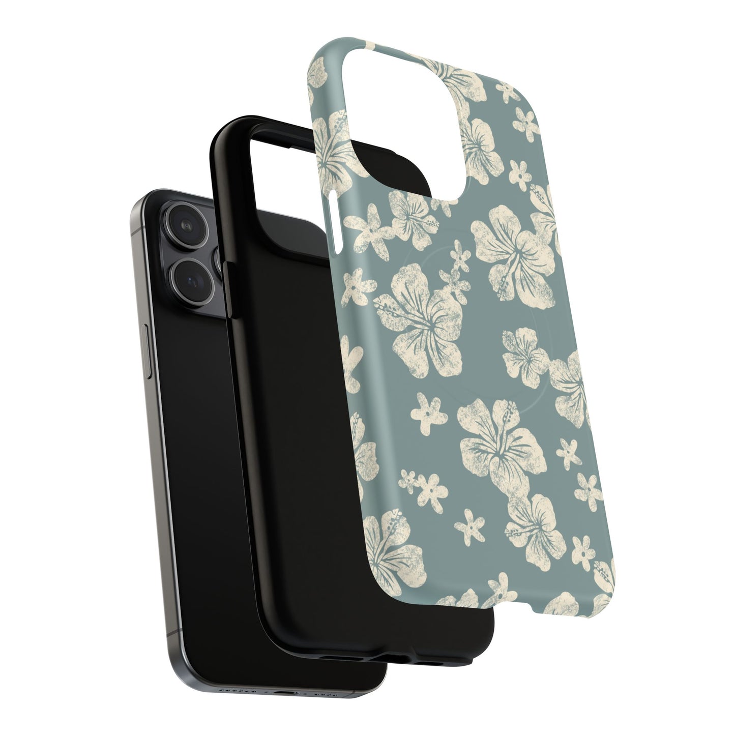 Vintage Hibiscus Phone Case | Floral Tropical Pattern, Matte Magnetic