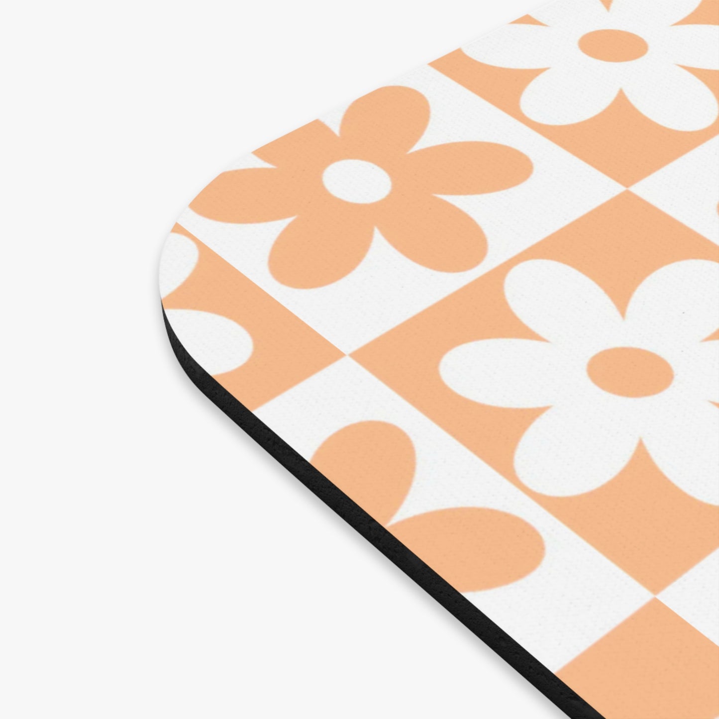 Orange Checkered Daisy Mouse Pad