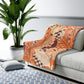Retro Hibiscus Fleece Blanket