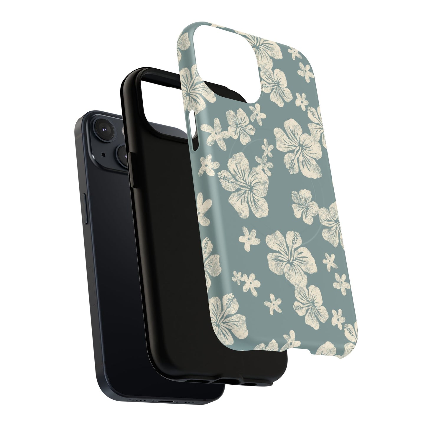 Vintage Hibiscus Phone Case | Floral Tropical Pattern, Matte Magnetic