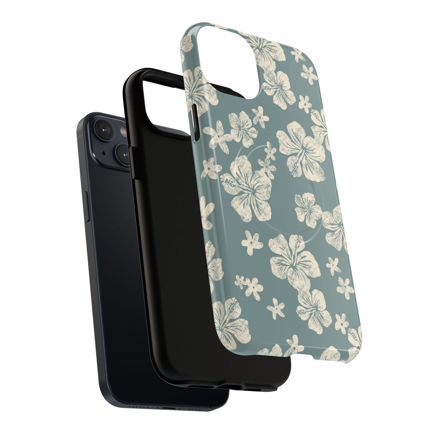 Vintage Hibiscus Phone Case | Floral Tropical Pattern, Matte Magnetic