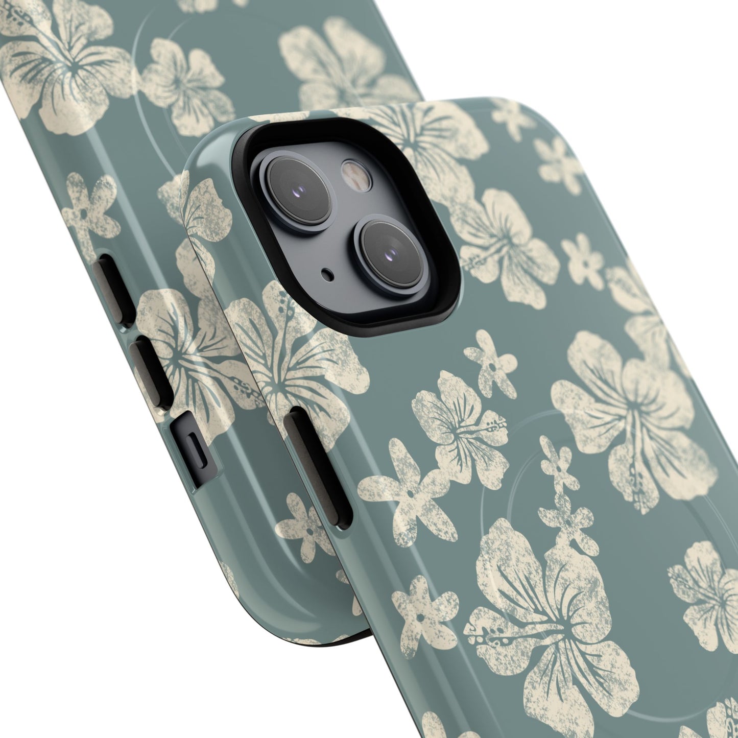 Vintage Hibiscus Phone Case | Floral Tropical Pattern, Matte Magnetic