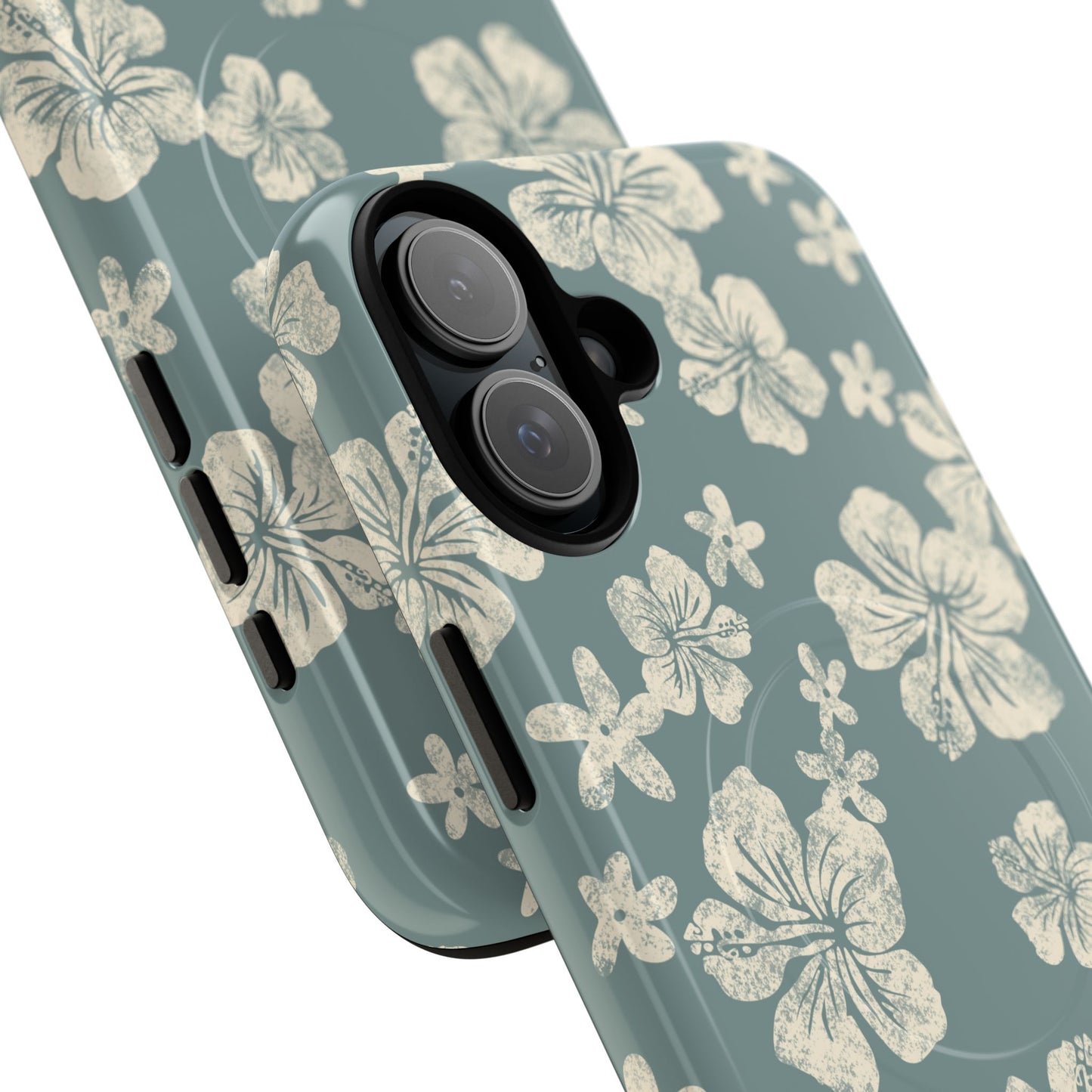 Vintage Hibiscus Phone Case | Floral Tropical Pattern, Matte Magnetic
