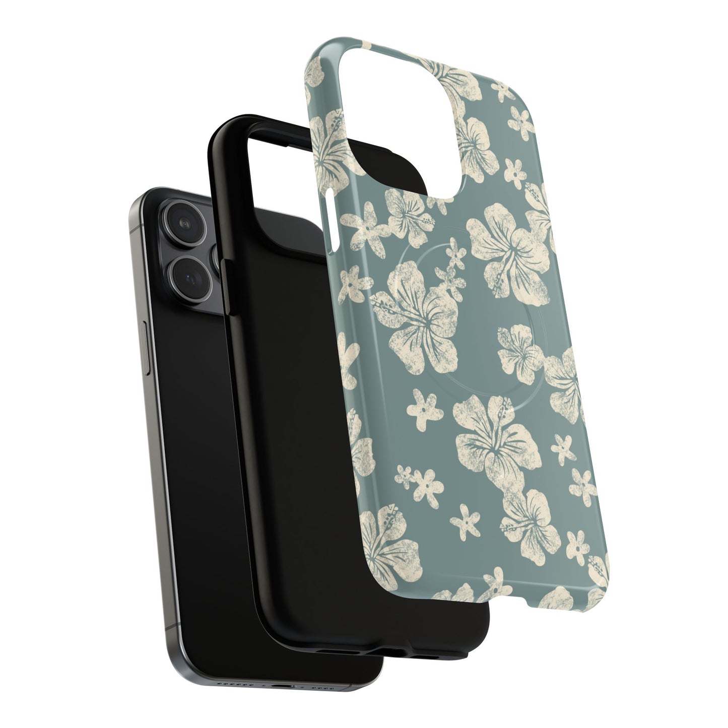 Vintage Hibiscus Phone Case | Floral Tropical Pattern, Matte Magnetic