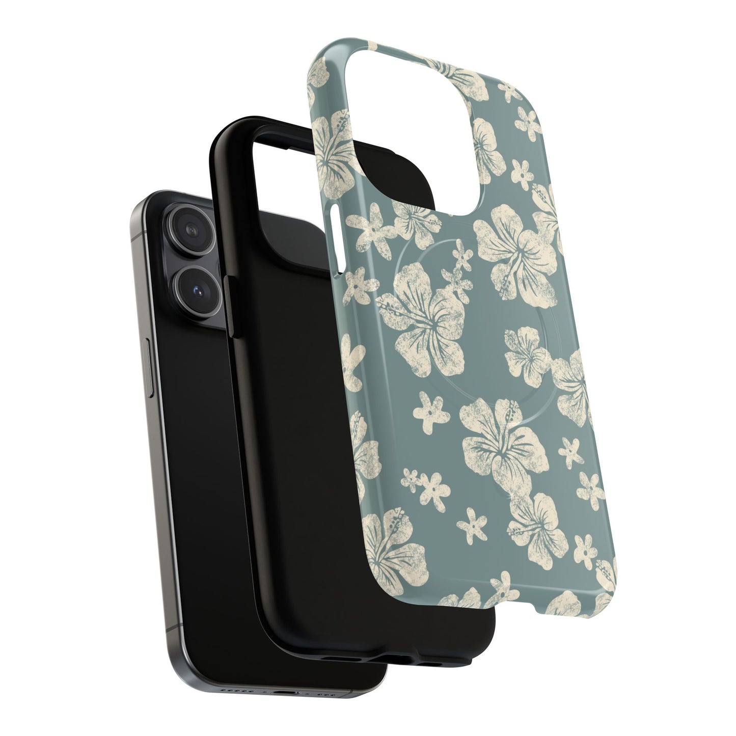 Vintage Hibiscus Phone Case | Floral Tropical Pattern, Matte Magnetic