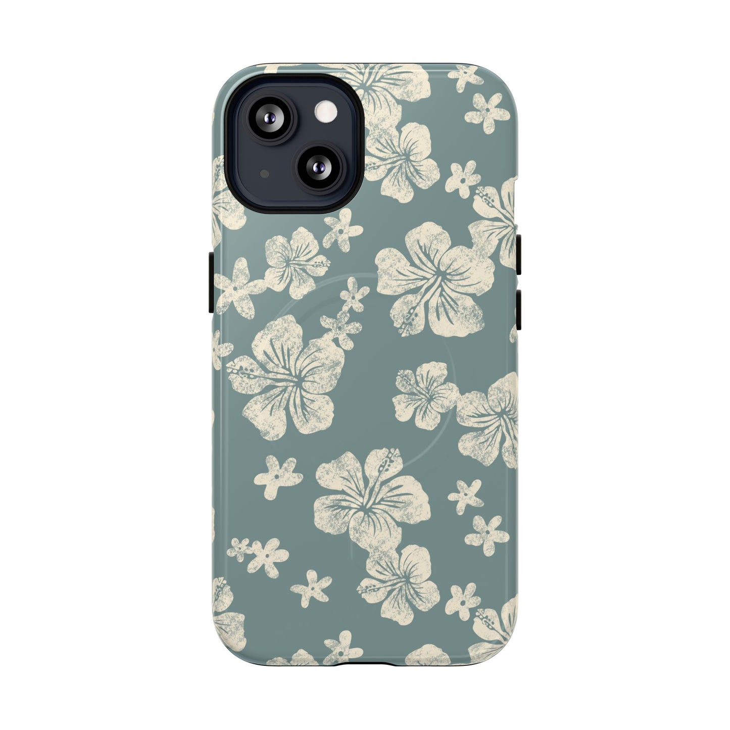 Vintage Hibiscus Phone Case | Floral Tropical Pattern, Matte Magnetic