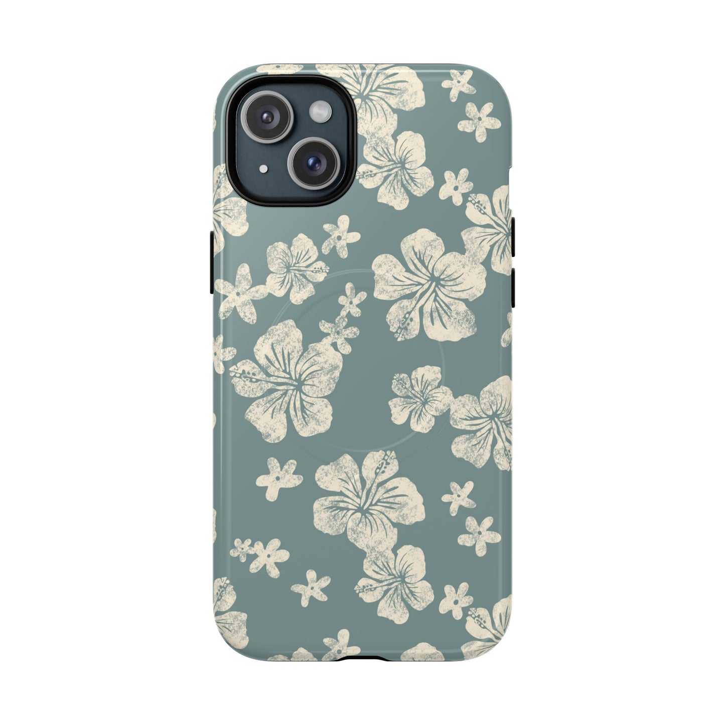 Vintage Hibiscus Phone Case | Floral Tropical Pattern, Matte Magnetic