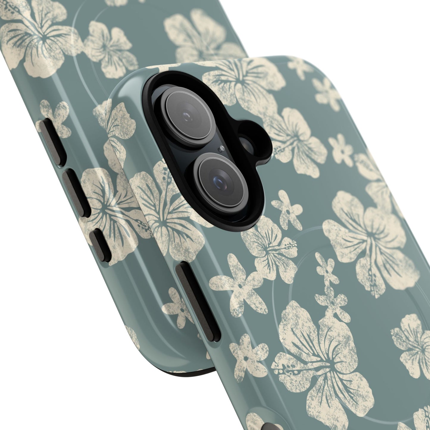Vintage Hibiscus Phone Case | Floral Tropical Pattern, Matte Magnetic