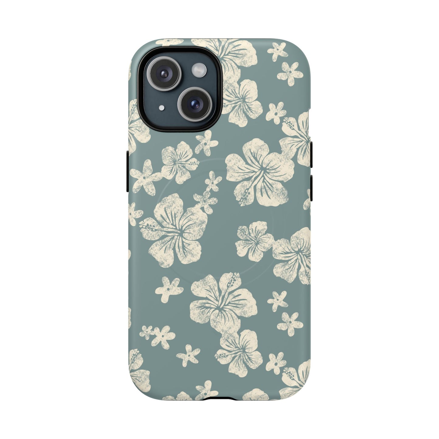 Vintage Hibiscus Phone Case | Floral Tropical Pattern, Matte Magnetic