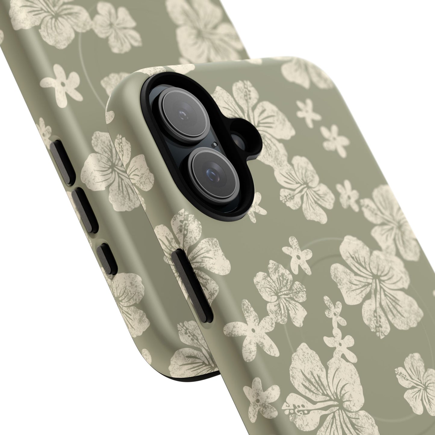 Vintage Hibiscus Phone Case | Floral Tropical Pattern, Matte Magnetic