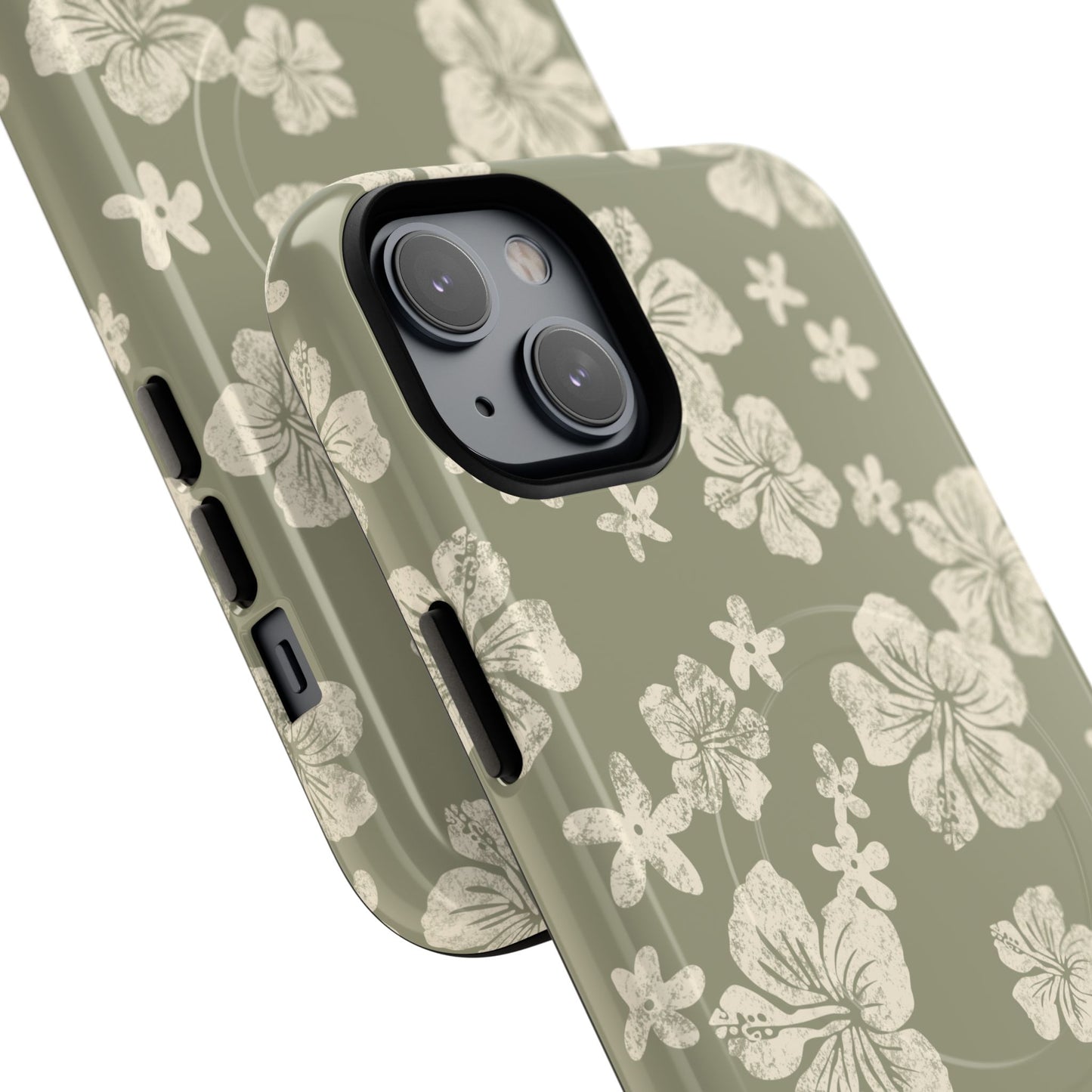 Vintage Hibiscus Phone Case | Floral Tropical Pattern, Matte Magnetic