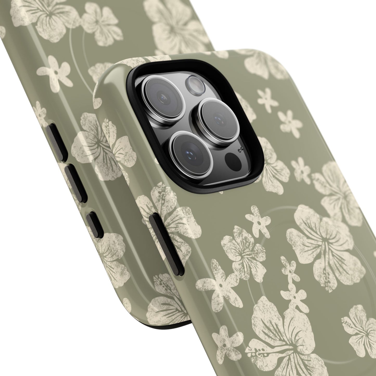 Vintage Hibiscus Phone Case | Floral Tropical Pattern, Matte Magnetic