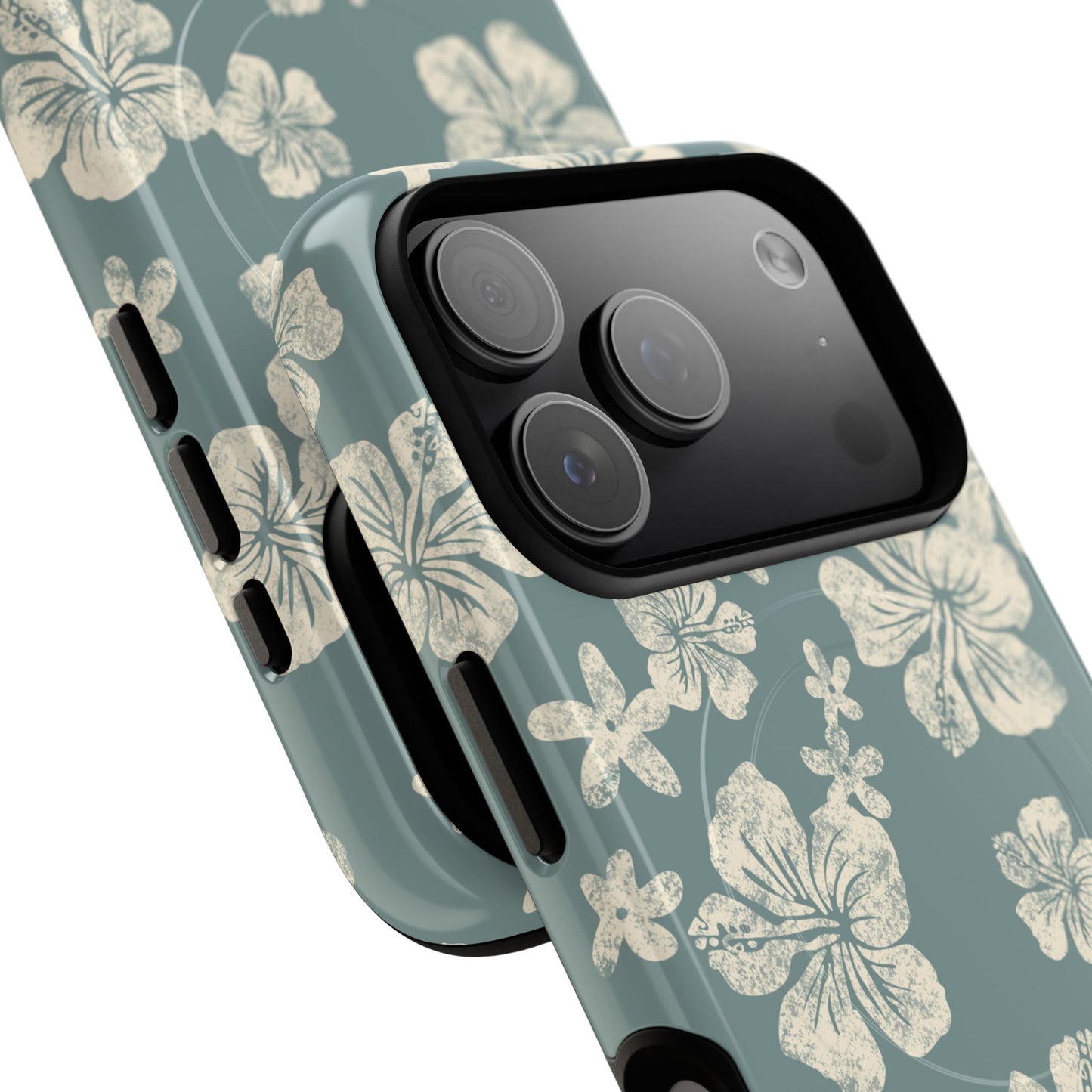 Vintage Hibiscus Phone Case | Floral Tropical Pattern, Matte Magnetic