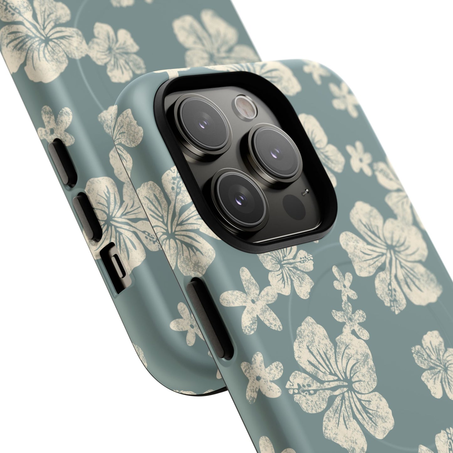 Vintage Hibiscus Phone Case | Floral Tropical Pattern, Matte Magnetic