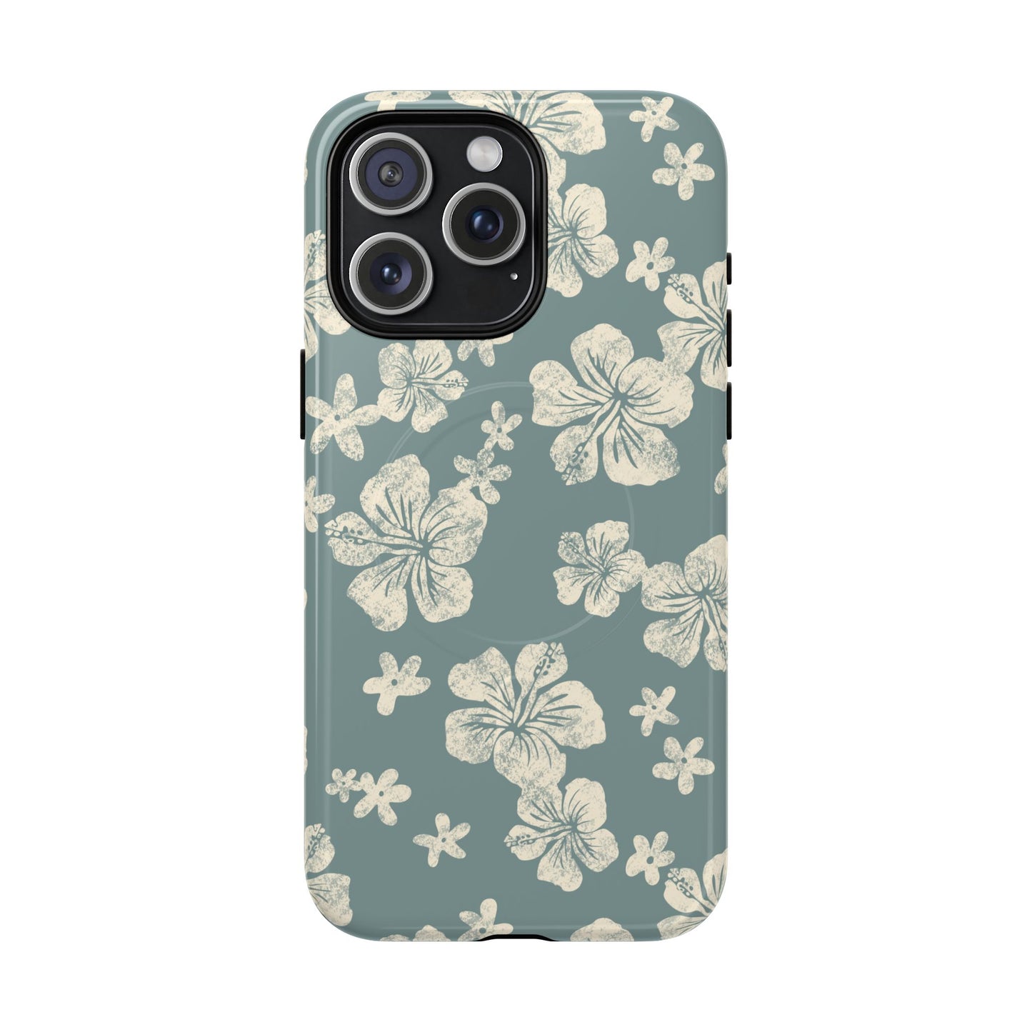 Vintage Hibiscus Phone Case | Floral Tropical Pattern, Matte Magnetic