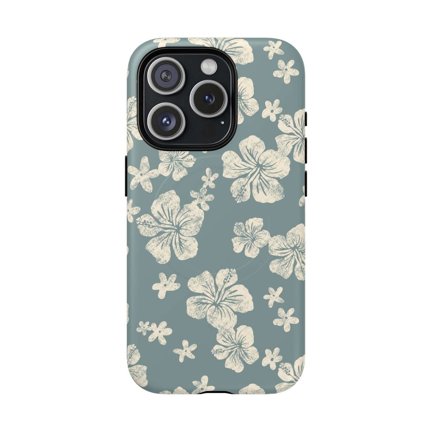 Vintage Hibiscus Phone Case | Floral Tropical Pattern, Matte Magnetic