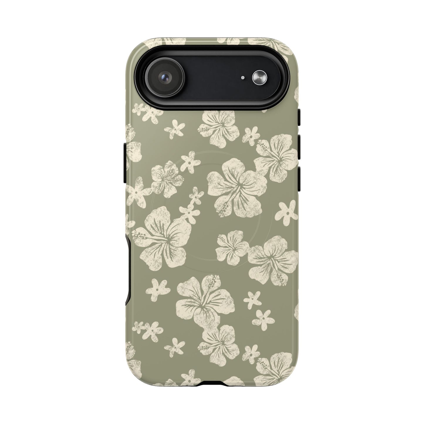Vintage Hibiscus Phone Case | Floral Tropical Pattern, Matte Magnetic