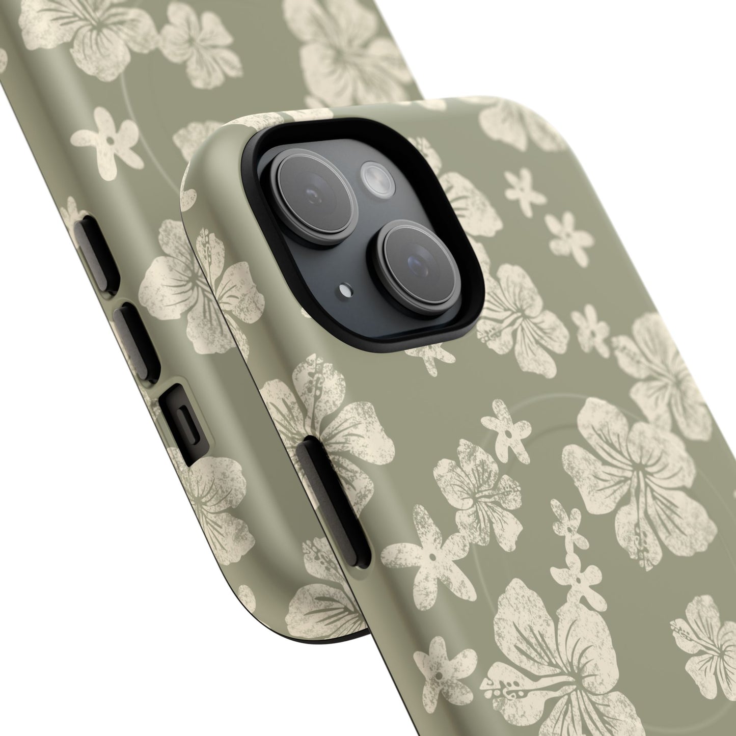 Vintage Hibiscus Phone Case | Floral Tropical Pattern, Matte Magnetic
