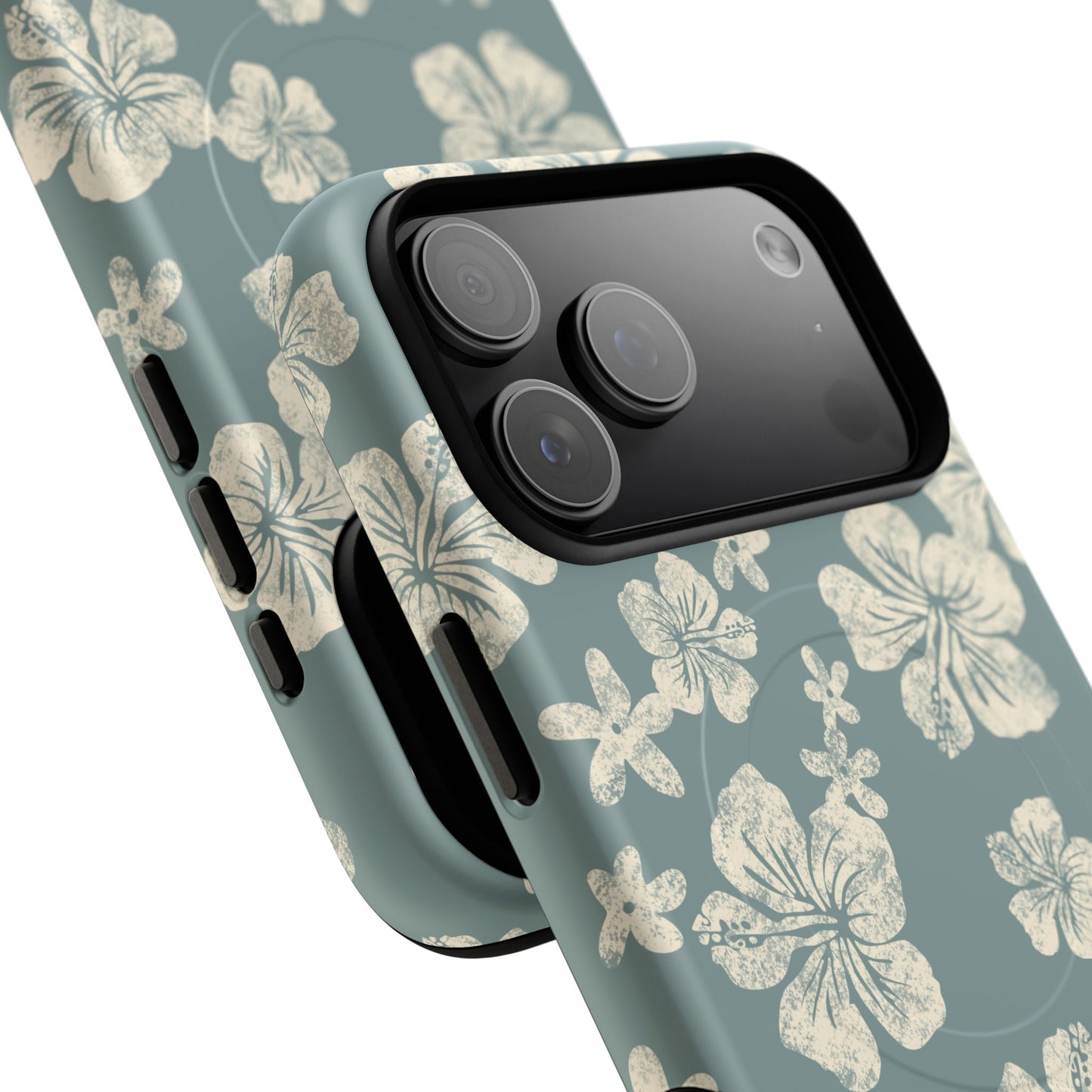 Vintage Hibiscus Phone Case | Floral Tropical Pattern, Matte Magnetic