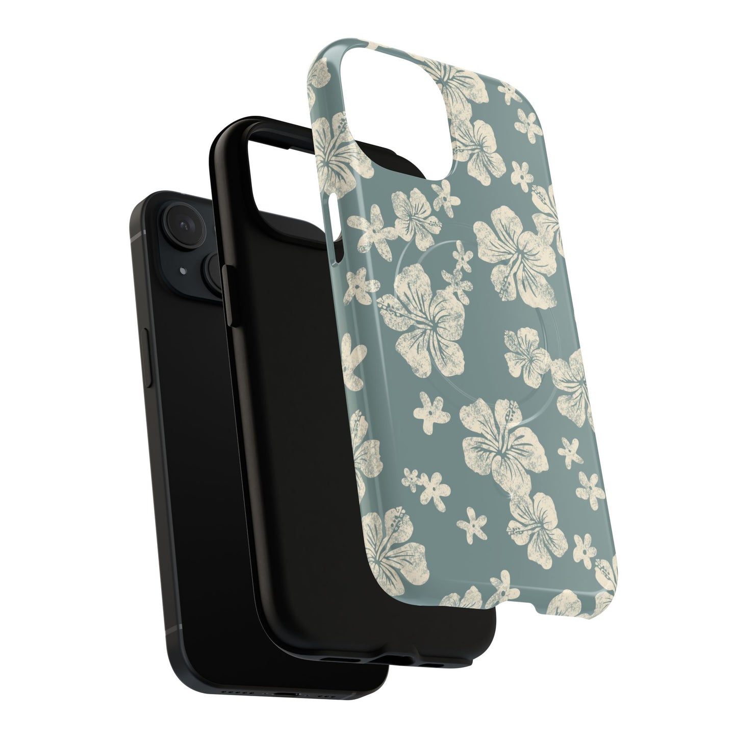 Vintage Hibiscus Phone Case | Floral Tropical Pattern, Matte Magnetic