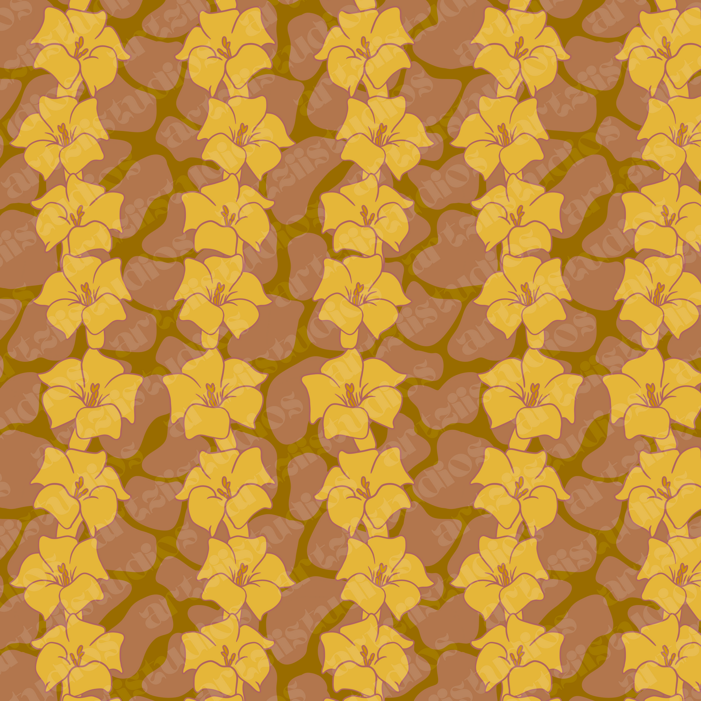Wild Puakenikeni Lei Surface Pattern