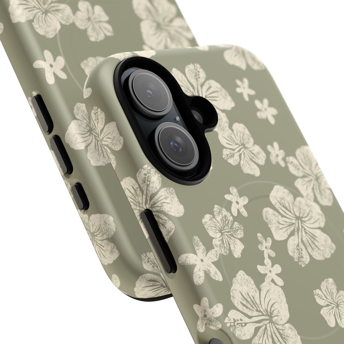 Vintage Hibiscus Phone Case | Floral Tropical Pattern, Matte Magnetic