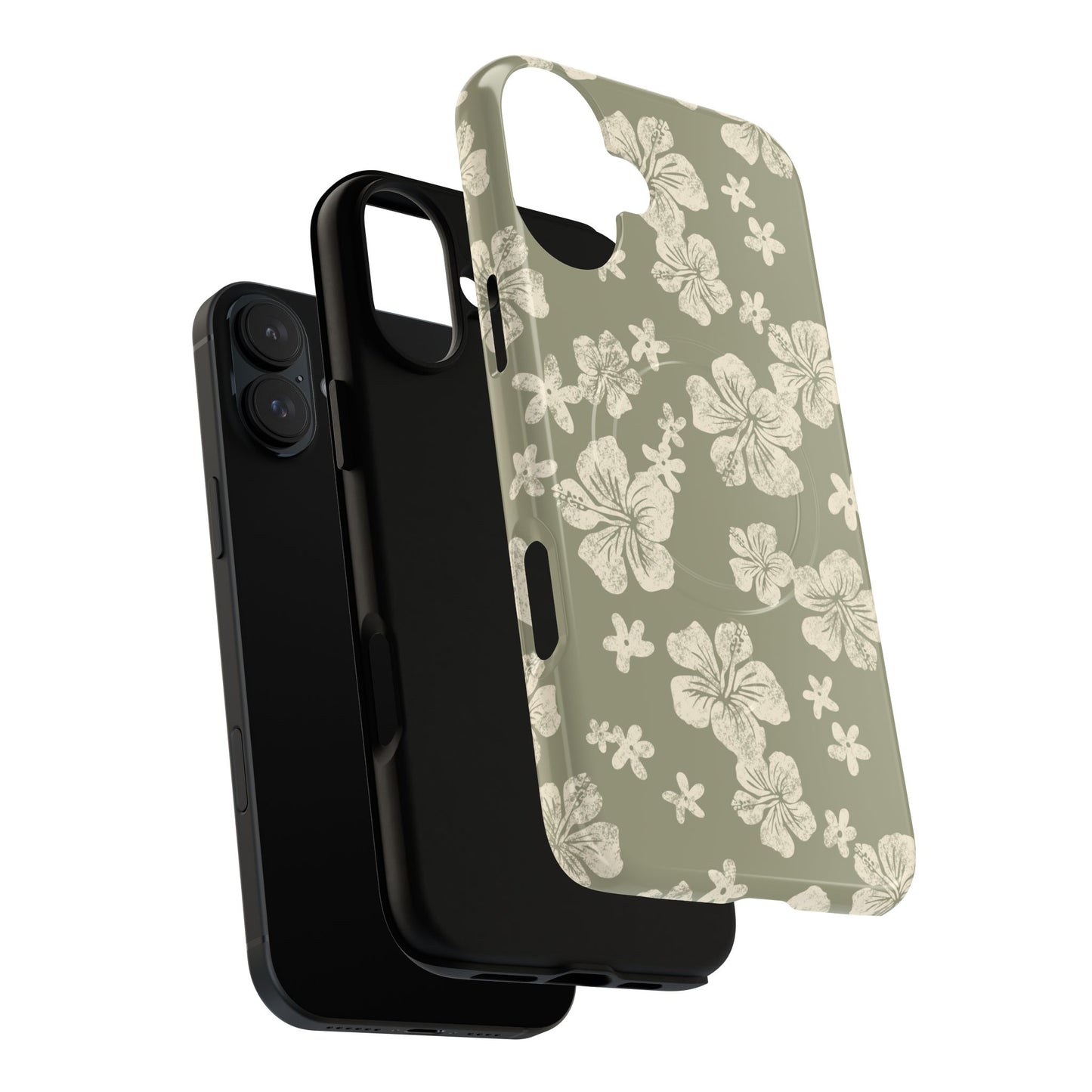 Vintage Hibiscus Phone Case | Floral Tropical Pattern, Matte Magnetic