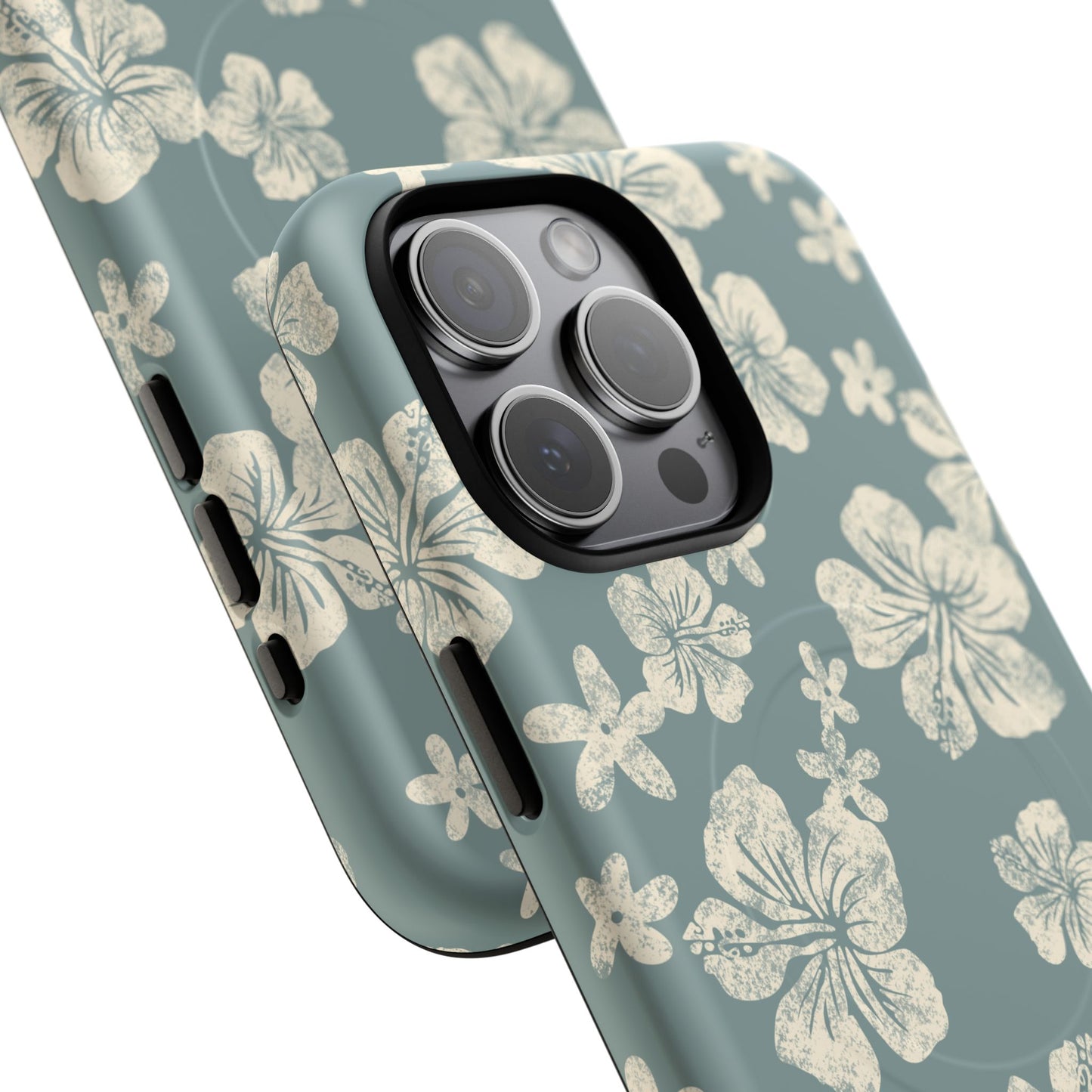 Vintage Hibiscus Phone Case | Floral Tropical Pattern, Matte Magnetic