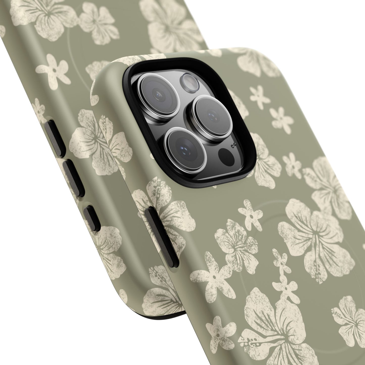 Vintage Hibiscus Phone Case | Floral Tropical Pattern, Matte Magnetic
