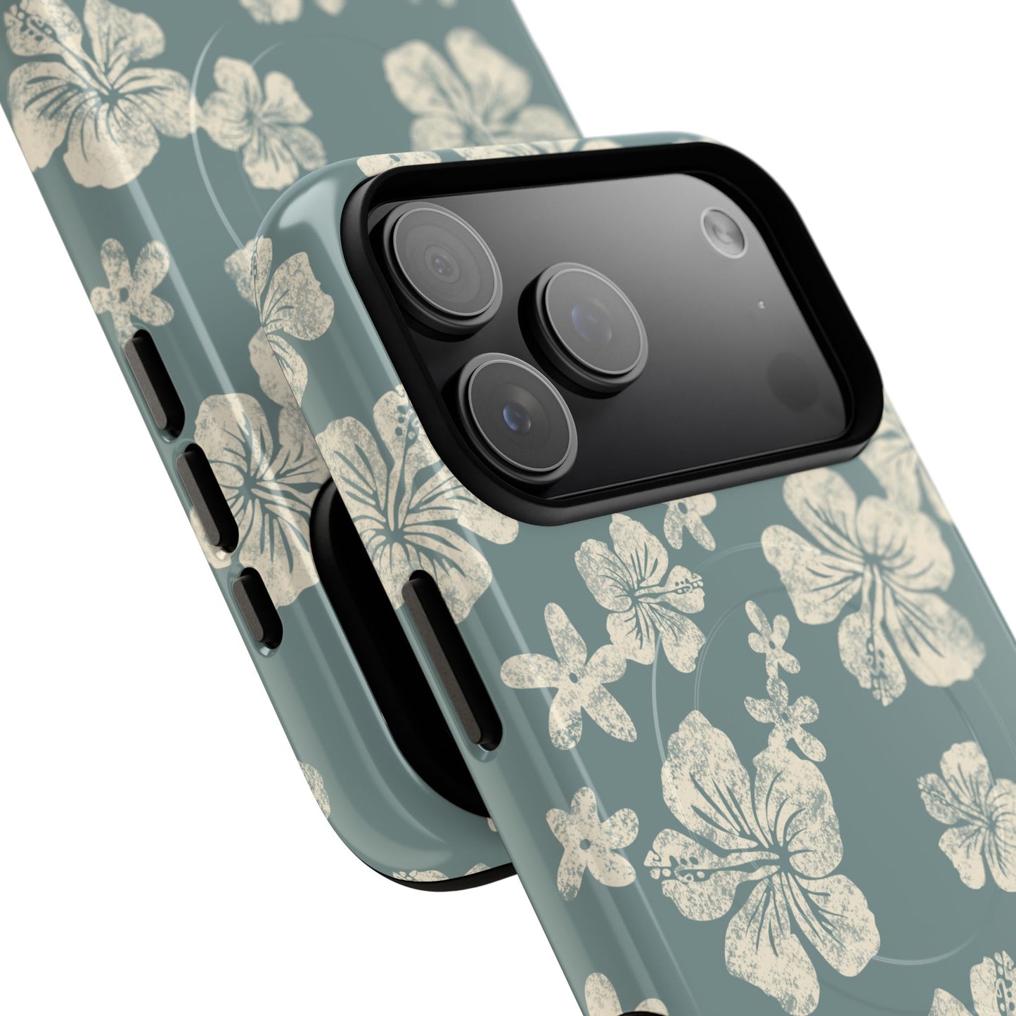 Vintage Hibiscus Phone Case | Floral Tropical Pattern, Matte Magnetic