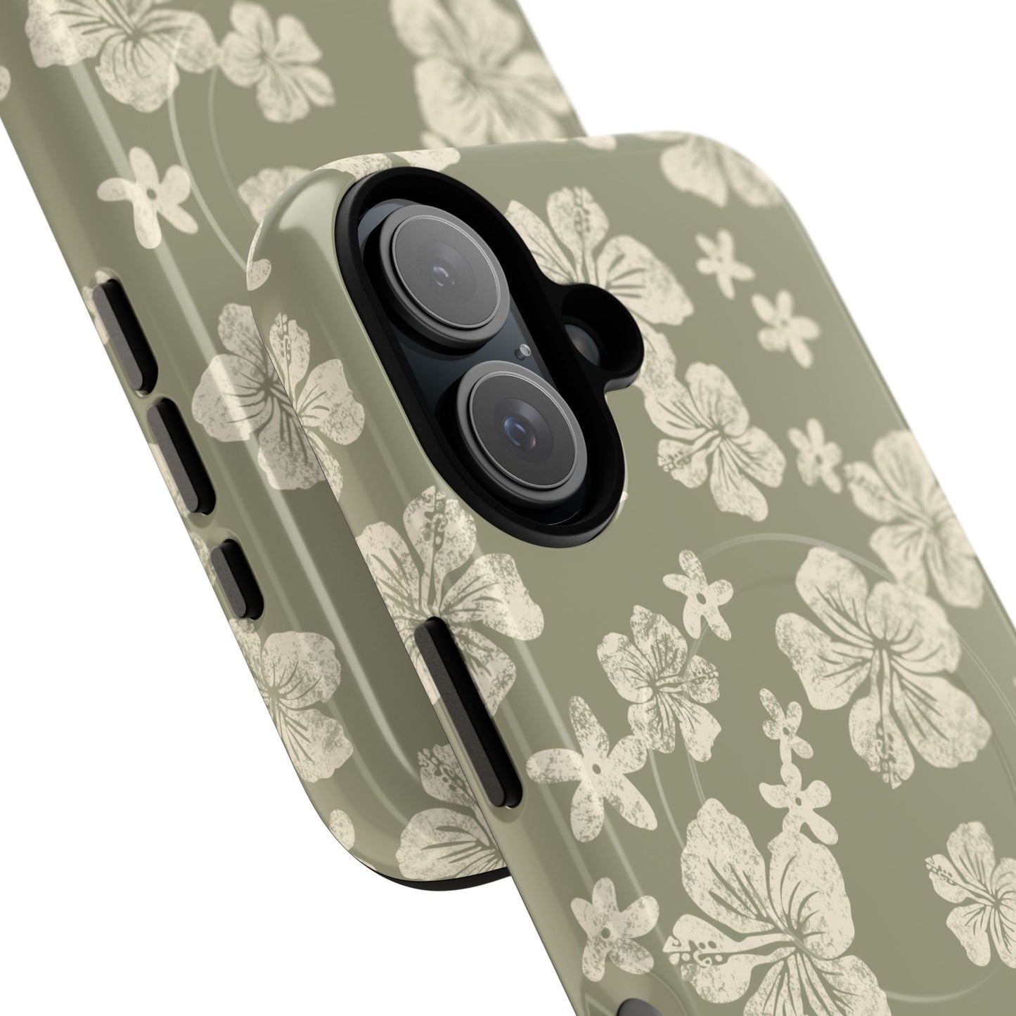 Vintage Hibiscus Phone Case | Floral Tropical Pattern, Matte Magnetic