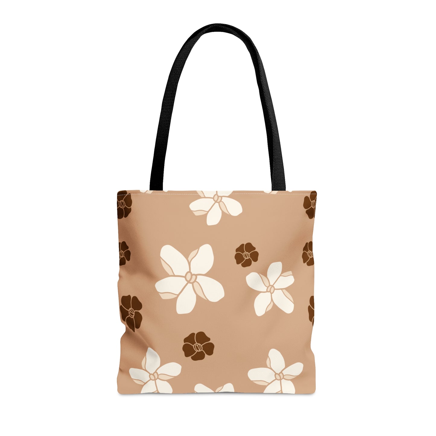 Pikake Flower Tote Bag-Brown