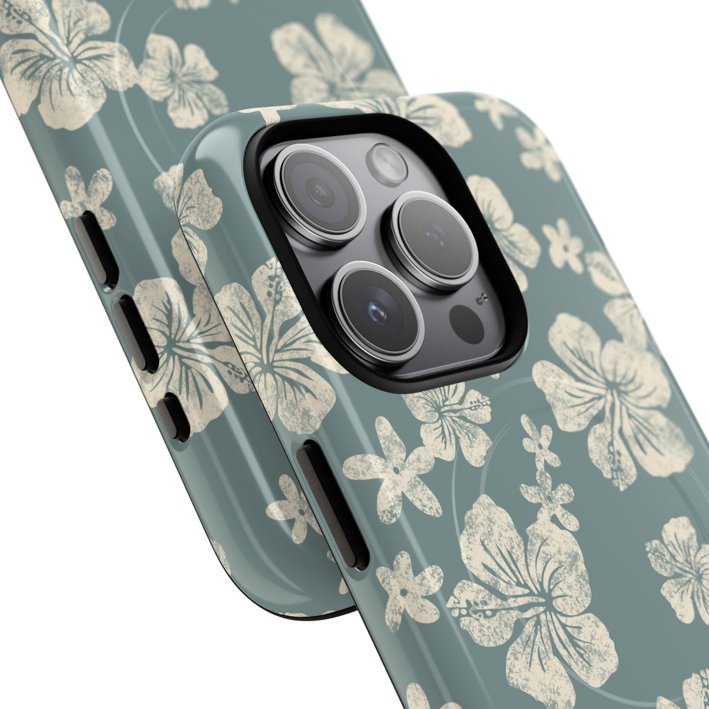 Vintage Hibiscus Phone Case | Floral Tropical Pattern, Matte Magnetic