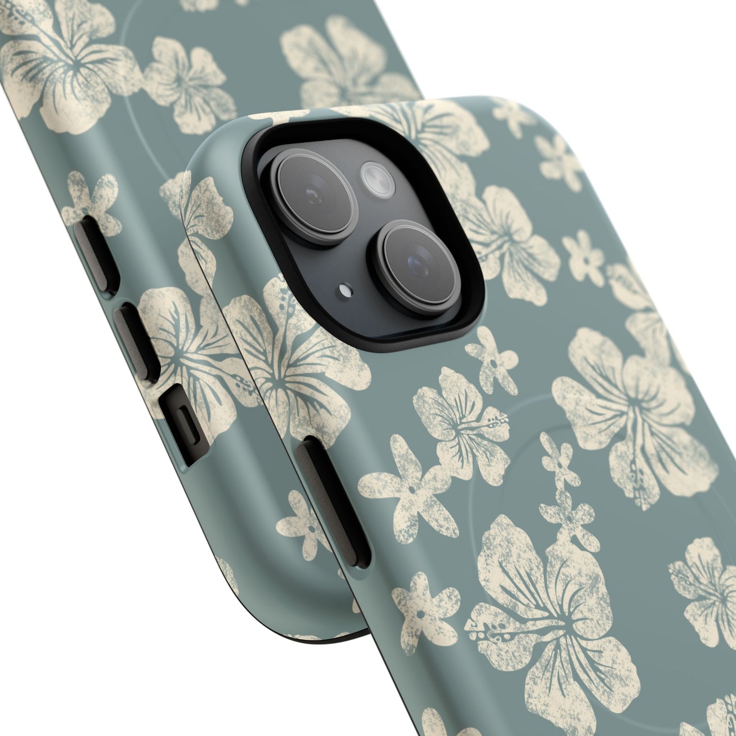 Vintage Hibiscus Phone Case | Floral Tropical Pattern, Matte Magnetic