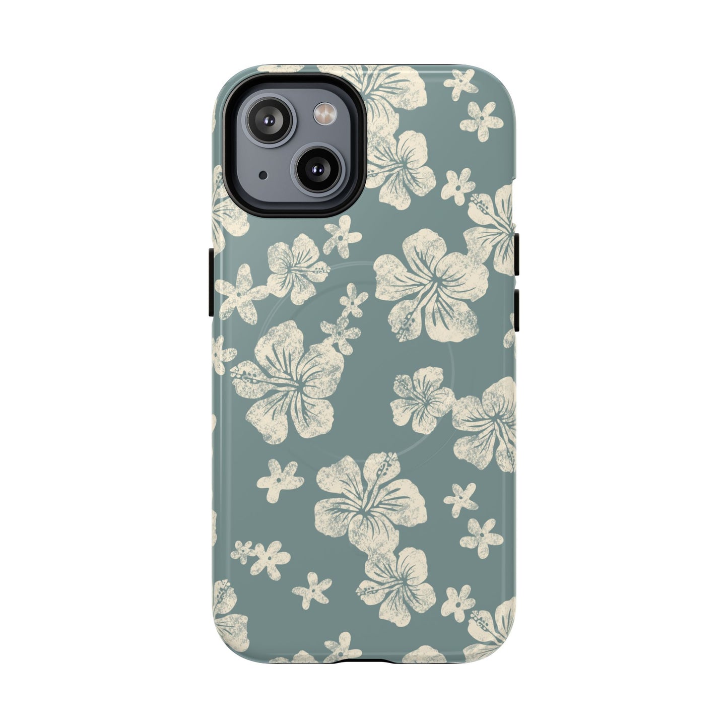 Vintage Hibiscus Phone Case | Floral Tropical Pattern, Matte Magnetic