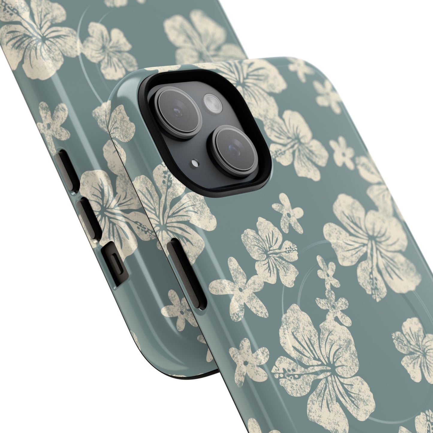 Vintage Hibiscus Phone Case | Floral Tropical Pattern, Matte Magnetic