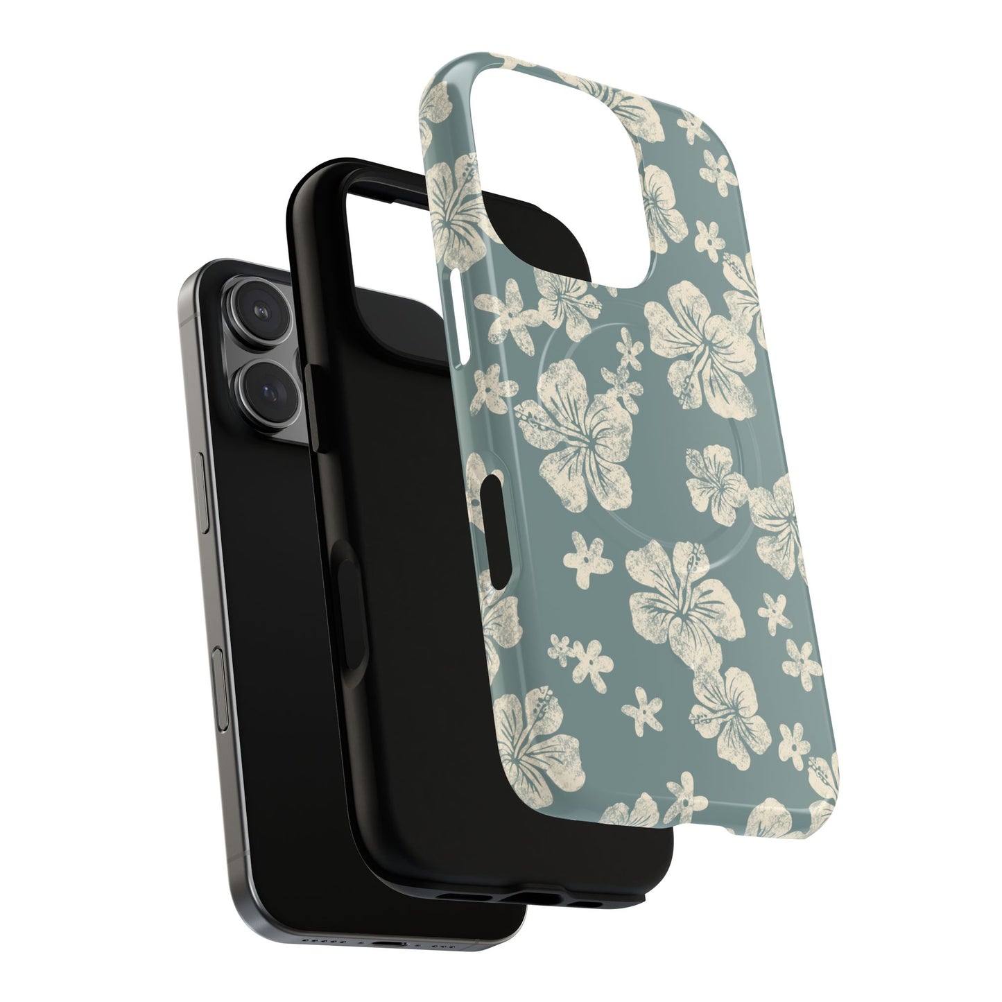 Vintage Hibiscus Phone Case | Floral Tropical Pattern, Matte Magnetic