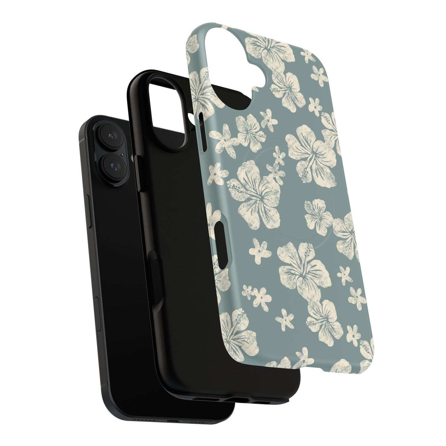 Vintage Hibiscus Phone Case | Floral Tropical Pattern, Matte Magnetic
