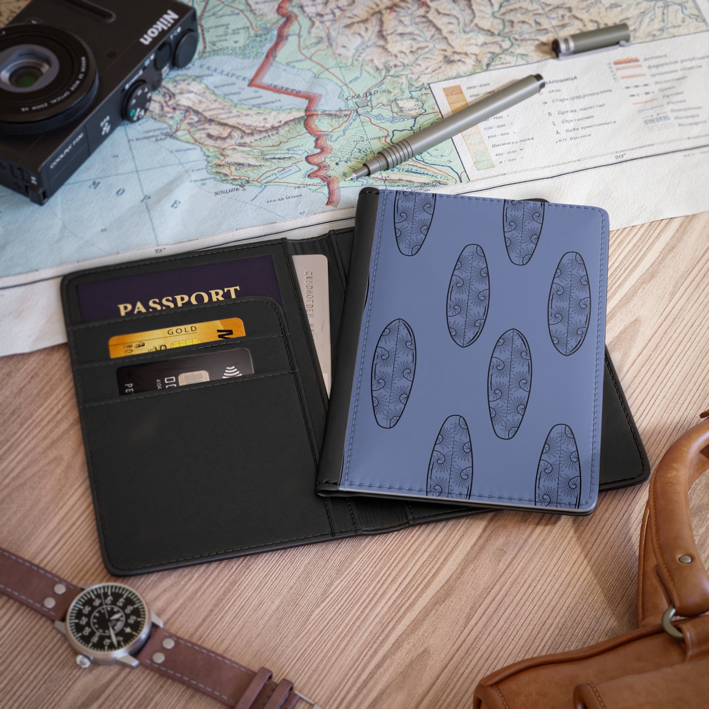 Retro Surfboard Passport Cover
