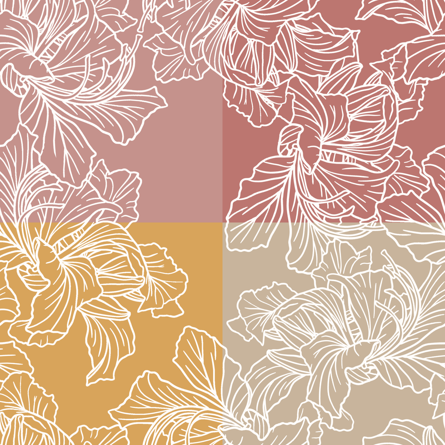 Hibiscus Repeat Surface Pattern