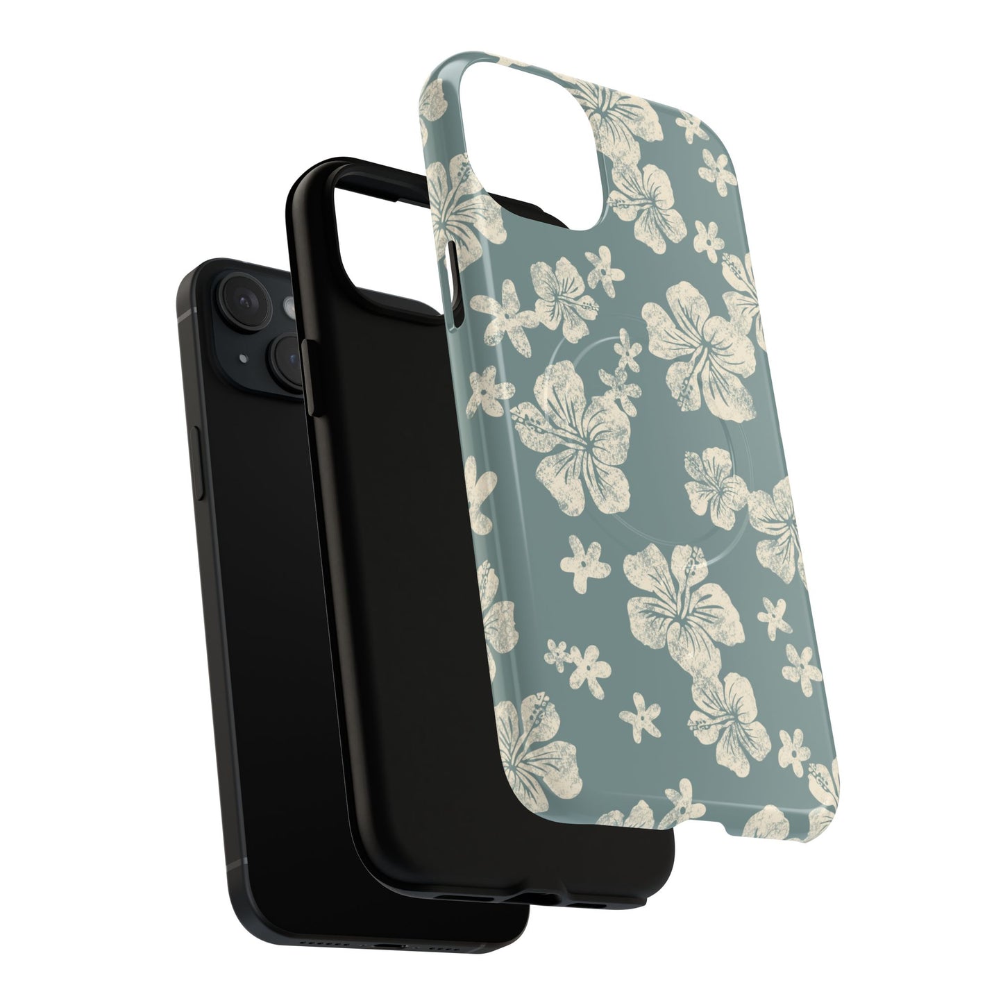 Vintage Hibiscus Phone Case | Floral Tropical Pattern, Matte Magnetic