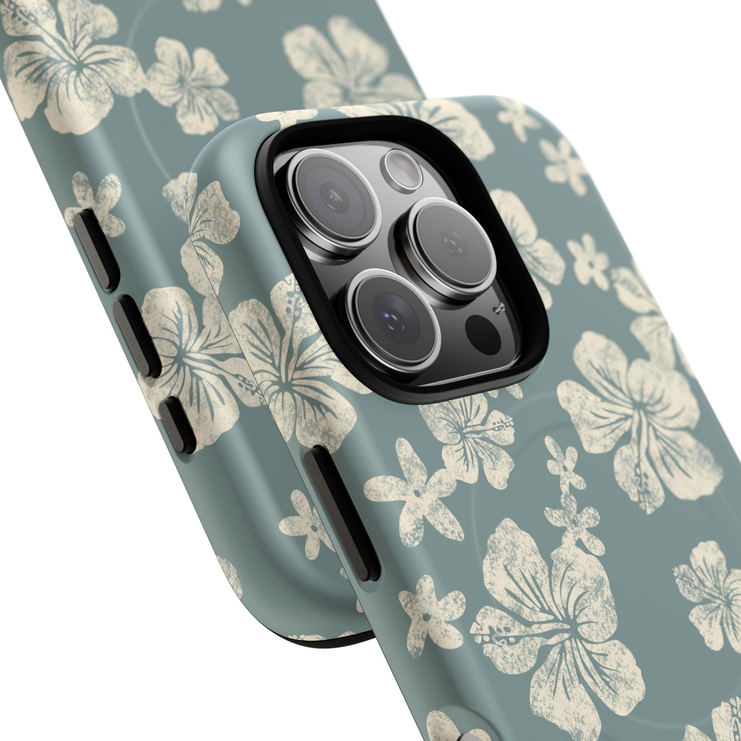 Vintage Hibiscus Phone Case | Floral Tropical Pattern, Matte Magnetic
