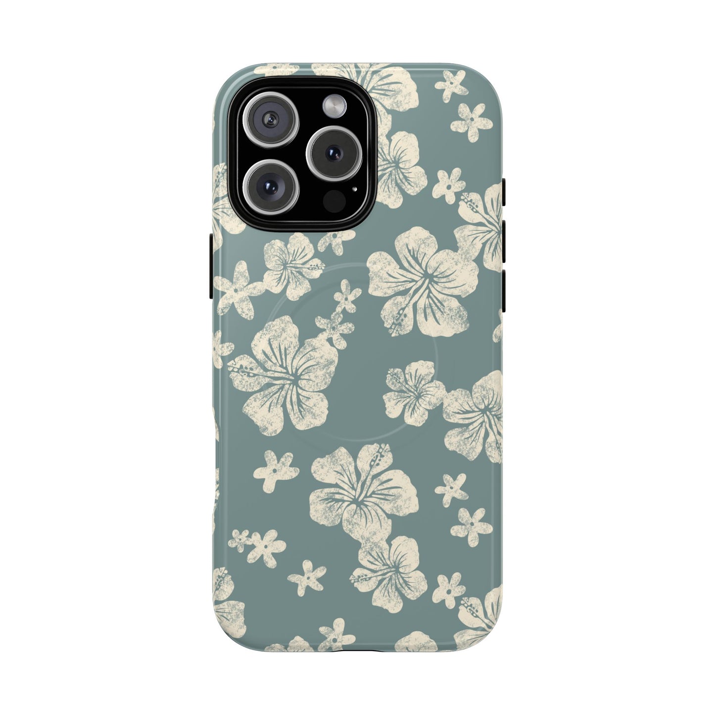 Vintage Hibiscus Phone Case | Floral Tropical Pattern, Matte Magnetic