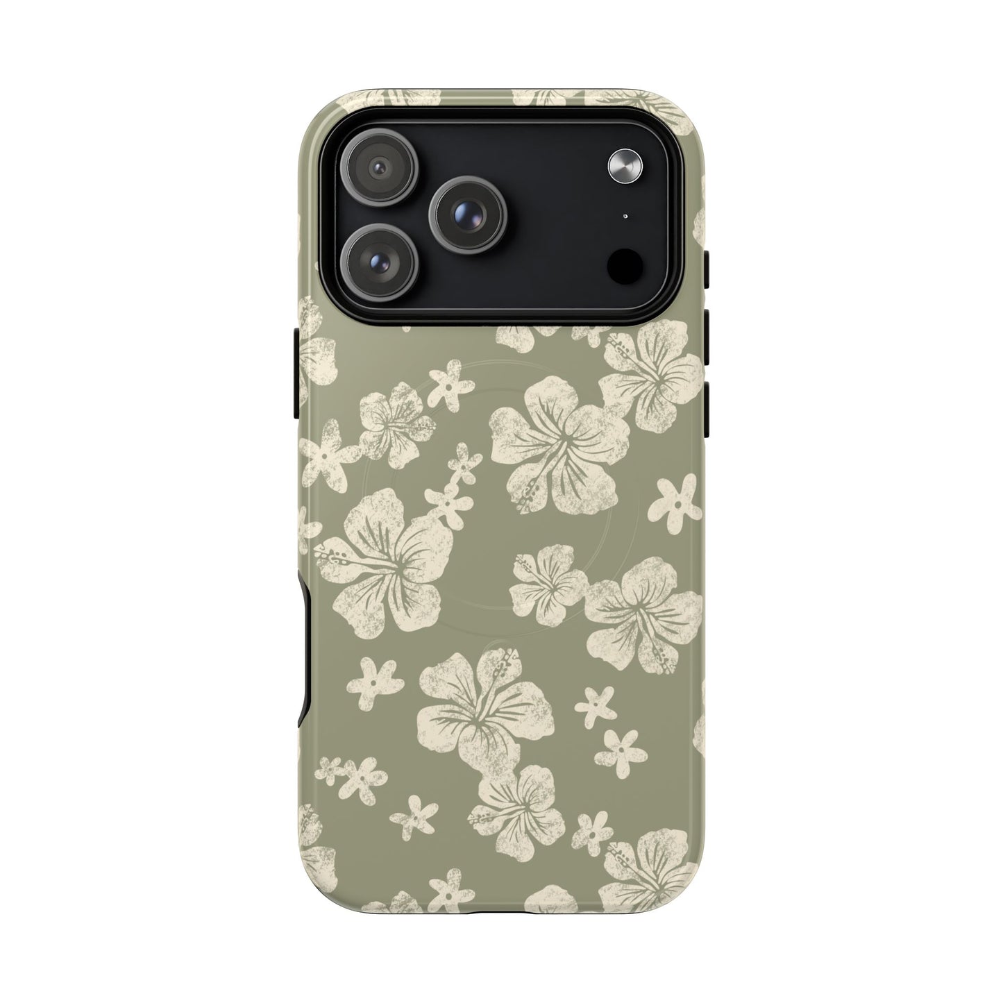 Vintage Hibiscus Phone Case | Floral Tropical Pattern, Matte Magnetic