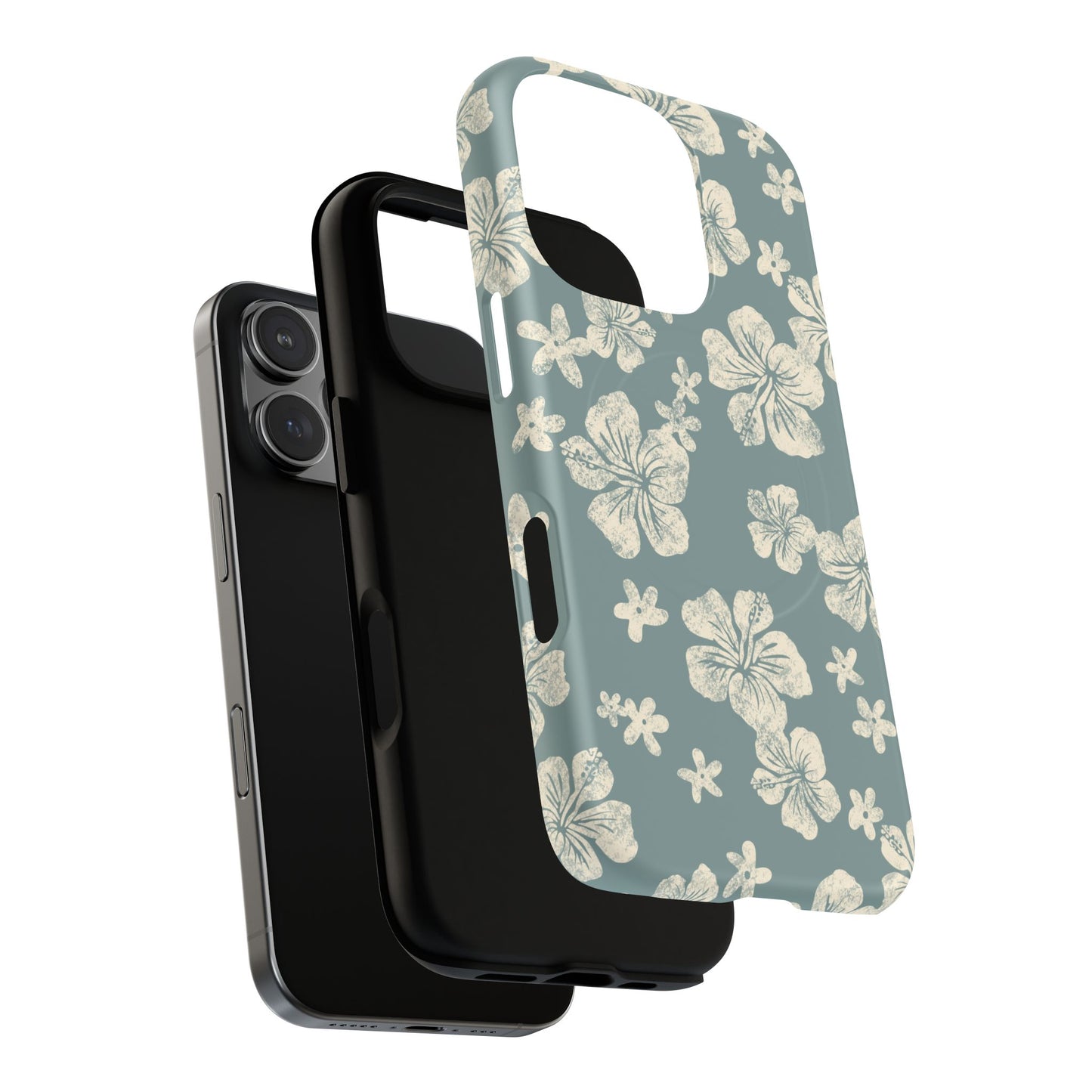 Vintage Hibiscus Phone Case | Floral Tropical Pattern, Matte Magnetic