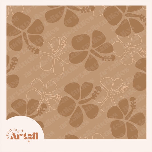 Abstract Hibiscus Repeat Surface Pattern