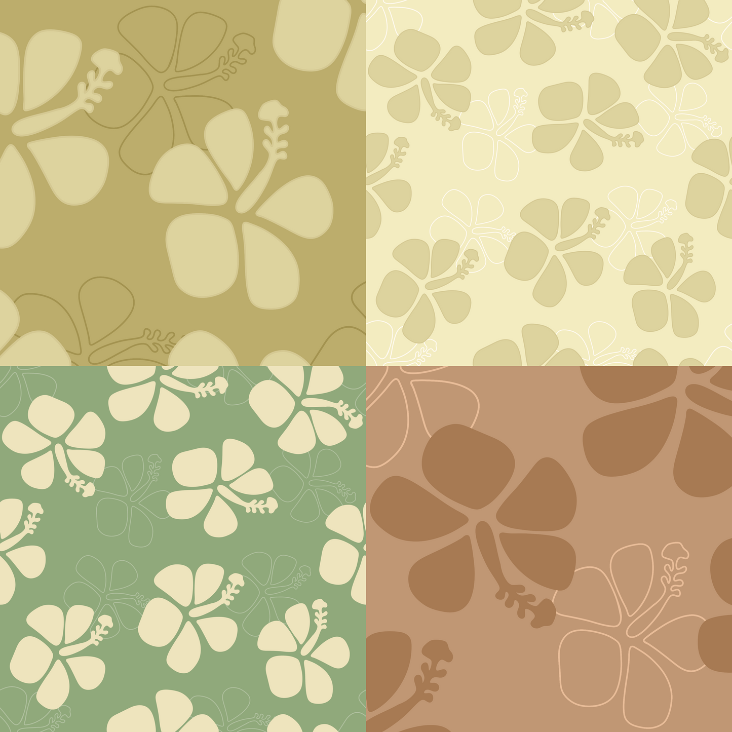 Abstract Hibiscus Repeat Surface Pattern